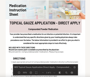 MIS Topical Gauze Application Direct Apply - CompoundedPowder Medication (PENCOL)