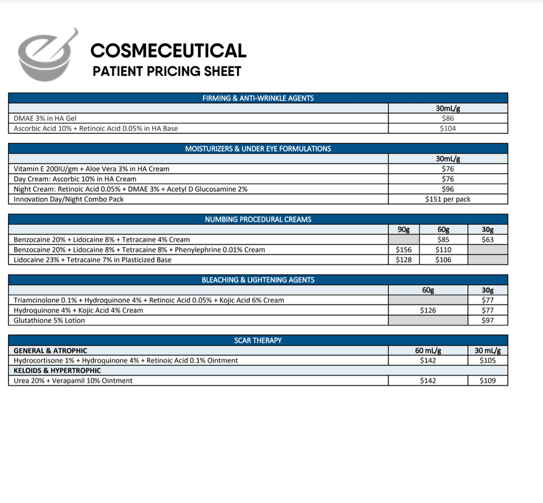 Patient Pricing Cosmeceutical - Everwell