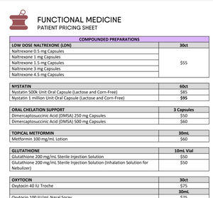 Functional Medicine Patient Pricing (Pencol)