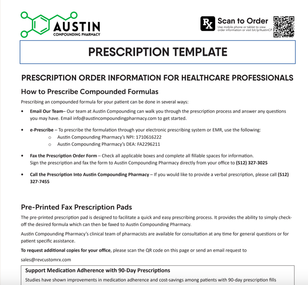 RX Template Coversheet - Austin Compounding Pharmacy