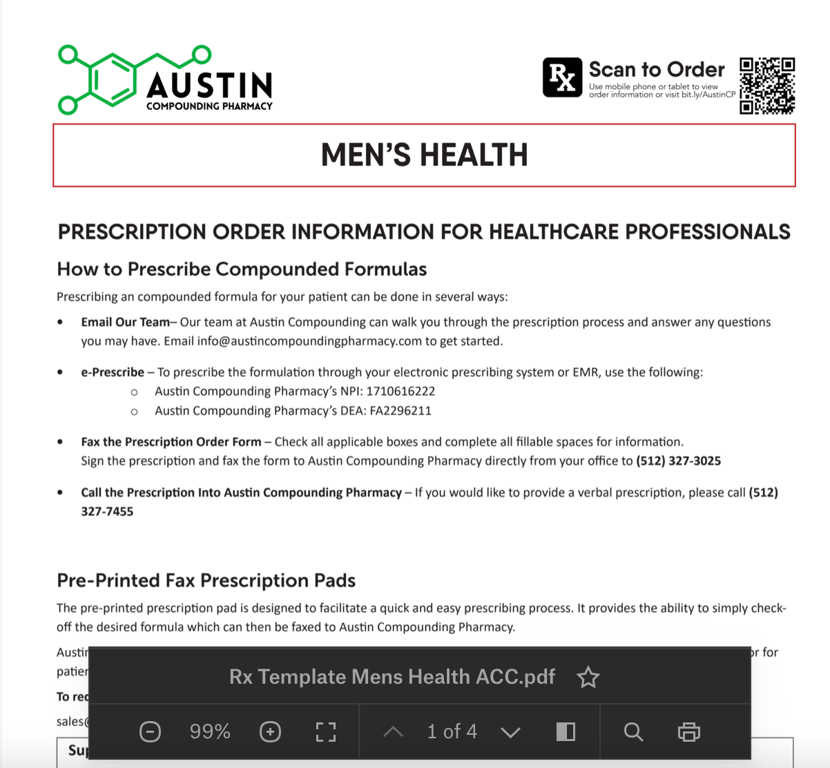 RX Template Men's Health (Austin) Revelation Marketing