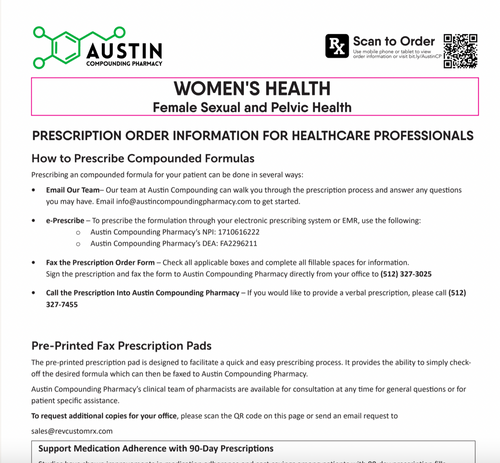 RX Template  - Women's Health: FSD and Pelvic Health (Austin)