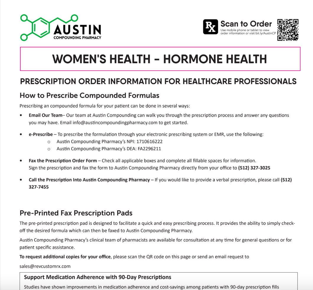 RX Template  - Women's Health: BHRT (Austin)