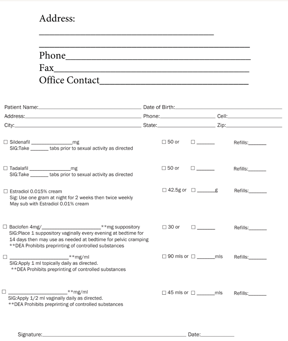 RX Template - Urology (RVCP)