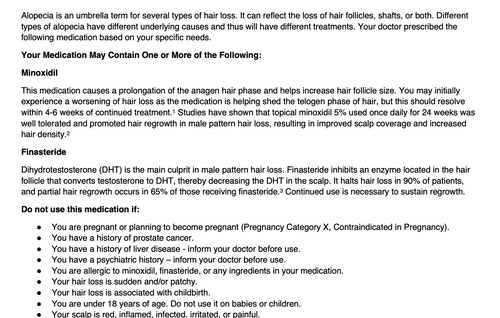 KEEPS Finasteride Minoxidil Document RPC2B