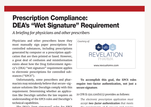 APC Prescriber Briefing – Prescription Compliance