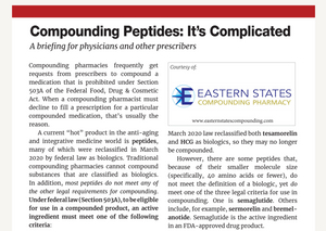 Compounding Peptides : It's Complicated - Eastern States