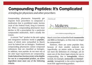 Compounding Peptides : It's Complicated - Makers Compounding Pharmacy