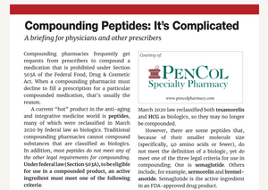 Compounding Peptides : It's Complicated - Pencol