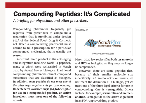 Compounding Peptides : It's Complicated - South River