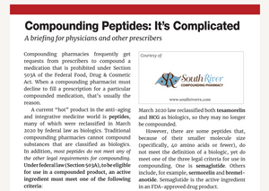 Compounding Peptides : It's Complicated - South River