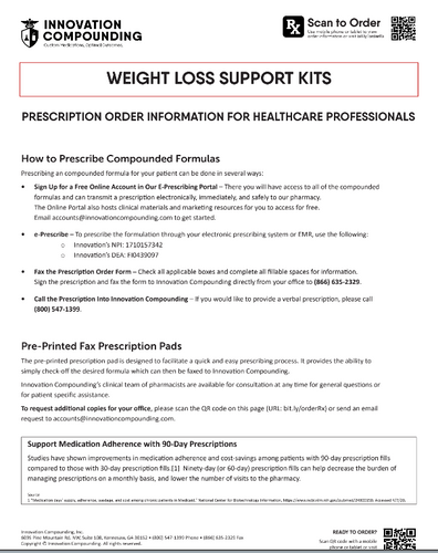 Innovation Compounding - RX Template - Weight Loss Support Kits